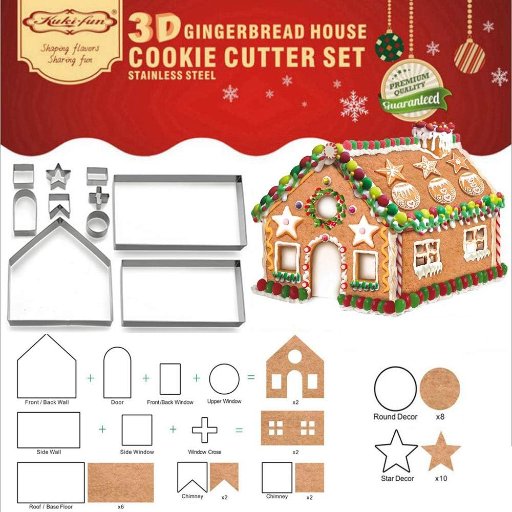Sakolla Gingerbread House Cookie Cutter Set (Set of 10)