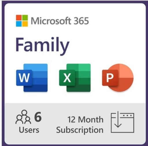 12-Month Microsoft 365 Family Subscription Deal