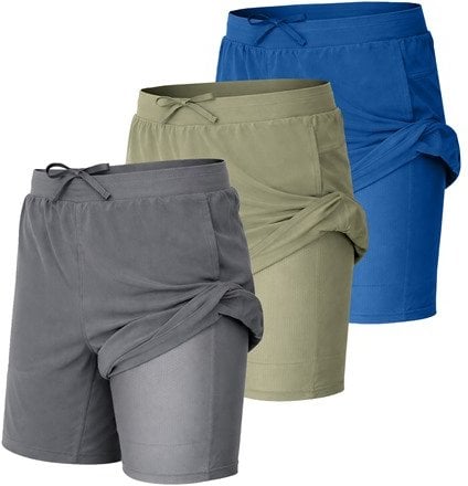 3-Pk Men's Active Quick Dry Gym Running Shorts w/ Compression Liner