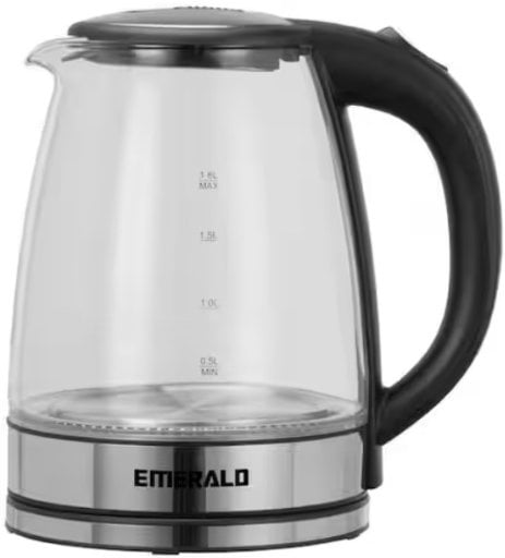 Emerald 1.8L 1100W Electric Water Glass Kettle with Blue LEDs Deal