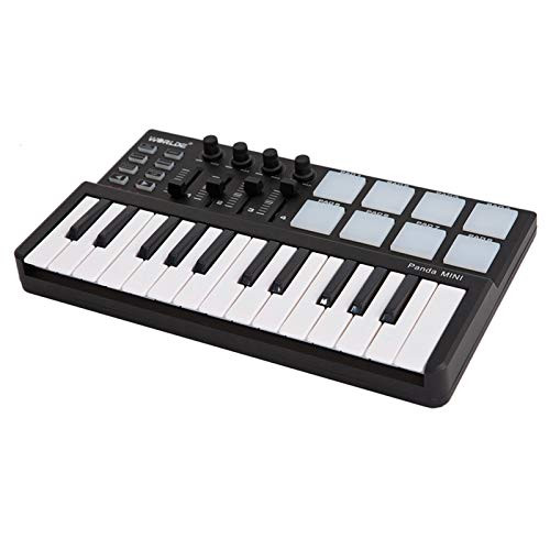 Mini 25-Key Midi Keyboard Controller With 8 Velocity-Sensitive Drum Pads