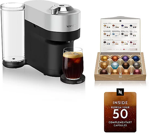 Nespresso Vertuo Pop+ Deluxe w/ Frother & 50-Count Coffee Voucher Deal