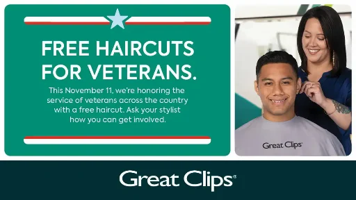Great Clips Haircuts for Active Duty Military and Veterans on 11/11