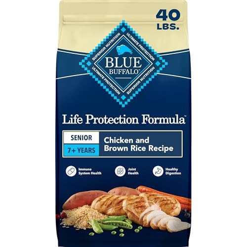 Blue Buffalo Life Protection Formula Chicken & Brown Rice Senior Dry Dog Food, 40lb Bag Deal