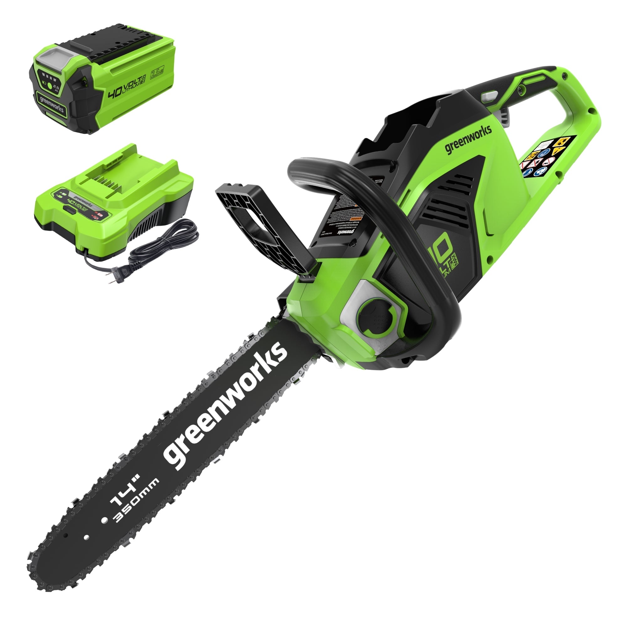 Greenworks 40V 14" Cordless Battery Chainsaw w/ 2.5 Ah Battery & Charger