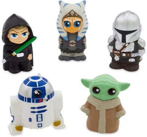 Disney Star Wars Mini Figures Bath Toys & Bucket Set 7-Piece