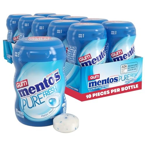 Mentos Pure Fresh Sugar-Free Chewing Gum (Fresh Mint) 10-Pack Deal