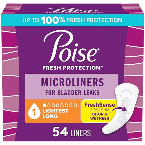 Poise Daily Microliners, 1 Drop Lightest Absorbency, Regular, 54 Count