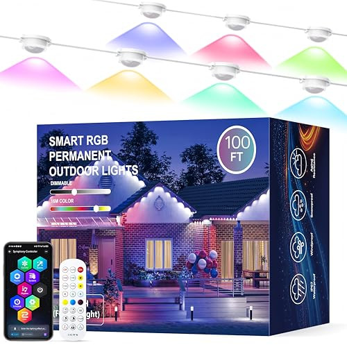 JOH Permanent Outdoor Lights 100FT RGB+IC