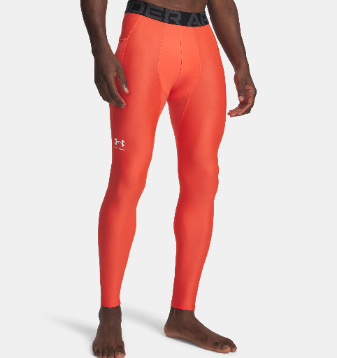 Under Armour Men's HeatGear Leggings (Venom Red / White) Deal