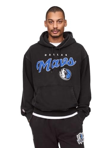 GAP Men's X Nba Graphic Logo Hoodie Sweatshirt, Mavs Black, Large