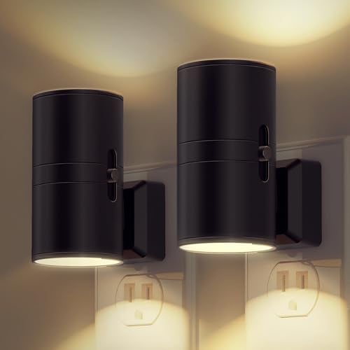 L Lohas Dimmable Wall Plug Light Sensor LED Night Light 2-Pack (3000K Soft White)