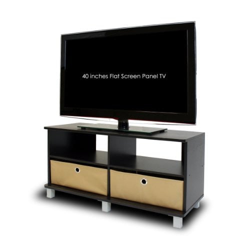 Furinno 19" Entertainment Center w/2 Bin Drawers (Espresso)