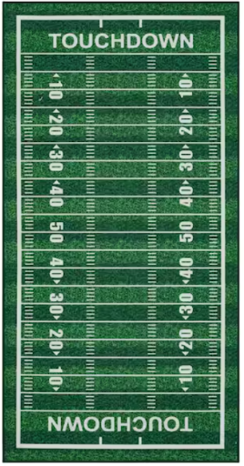 TrafficMaster Tailgate Green Football 4 ft. x 8 ft. Novelty Area Rug