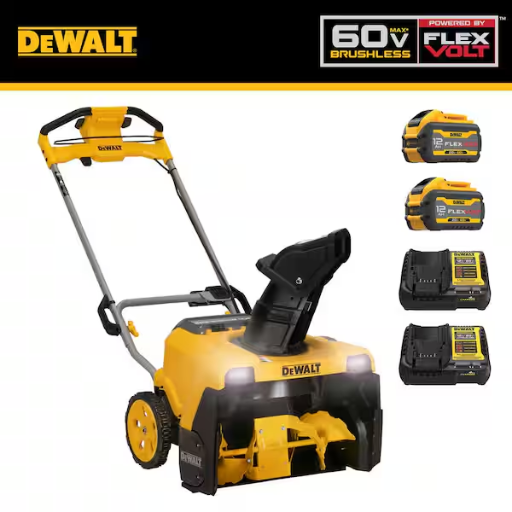 Dewalt 60-Volt 21 in. Cordless Electric Single Stage Snow Blower with Two 4.0 Ah FLEXVOLT Batteries