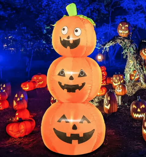DeeKom 4ft Halloween Inflatables Pumpkins with Built-in LED Lights