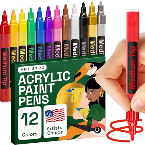 Acrylic Paint Pens Medium Tip 12-Pack