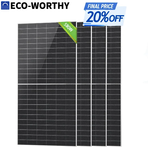 ECO-WORTHY 590W N-Type Bifacial Solar Panels 10-Piece
