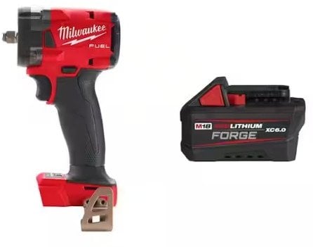 Milwaukee M18 FUEL GEN-3 18V 3/8 in. Compact Impact Wrench w/Friction Ring & 6.0Ah FORGE Battery