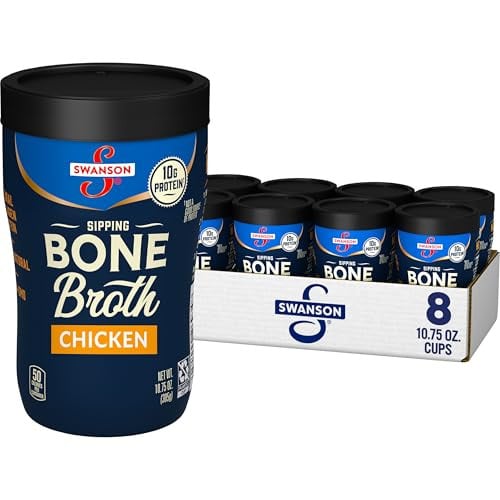 Swanson Bone Broth Microwavable Sipping Cup (Chicken) 2 x 8-Pack 10.75-Oz