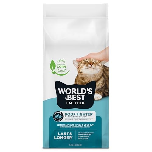 World's Best Cat Litter, Poop Fighter, Urine & Poop Odor Defense 8 lb Bag