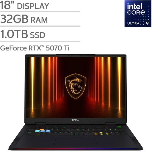 MSI Raider 18 HX 18" Gaming Laptop Intel Core Ultra 9 285HX NVIDIA RTX 5070 Ti 32GB RAM 1TB SSD Deal