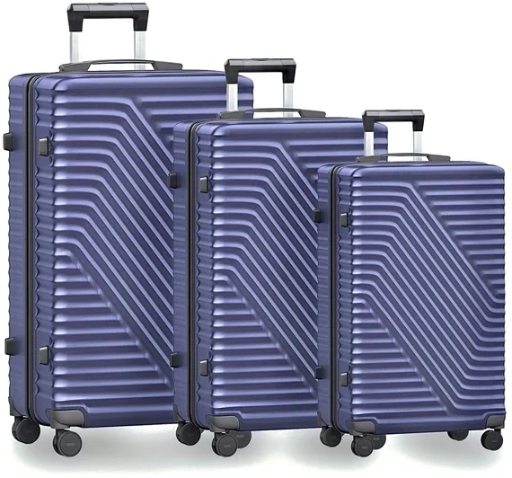 Sugift 3-Piece Hardshell Luggage Set w/ Spinner Wheels & TSA Lock (Blue)