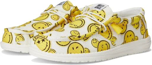 Hey Dude Wally Smiley Slip-On Shoe (White/Yellow)
