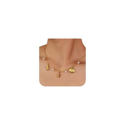 Seashell Charm Gold Vintage Beach Style Necklace Deal