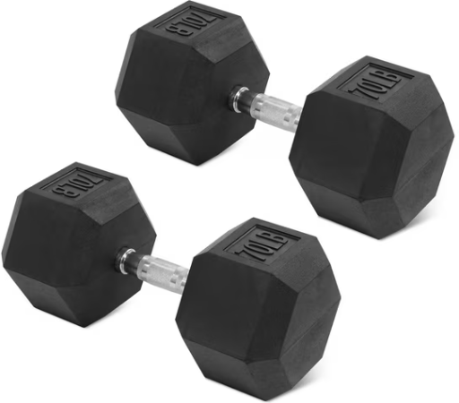 BalanceFrom Non-Slip Grip Hex Dumbbell 70 lbs Single Deal