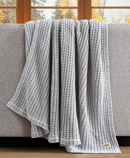 UGG Luna Cotton Waffled Knit Throw, 50" x 70"
