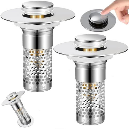 Bathroom Sink Drain Strainer 2-Pack