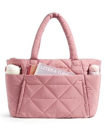 BAGSMART Puffer Tote Bag with Zipper Deal