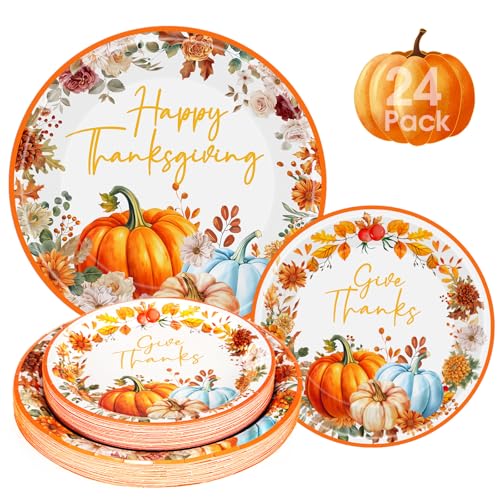 Happy Thanksgiving Paper Plates 24-Pack Deal