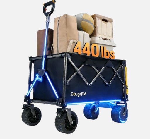 BougeRV Electric Foldable Utility Camping Wagon with Power Bank and 440lb Carry Capacity Deal