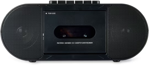 onn. Portable Bluetooth CD/Cassette Boombox with AM/FM Radio, Black
