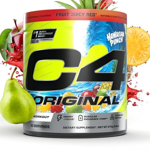 (Prime Deal) C4 Original Pre-Workout 30 Servings (Hawaiian Punch Fruit Juicy Red) Deal