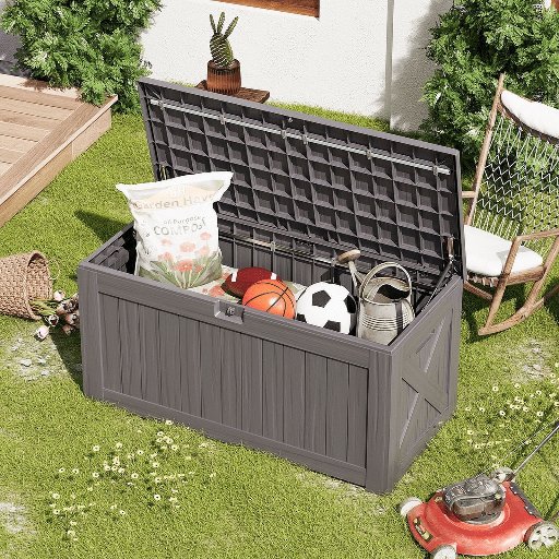 Homall Outdoor Deck Plastic Resin Storage Box 100-Gallon