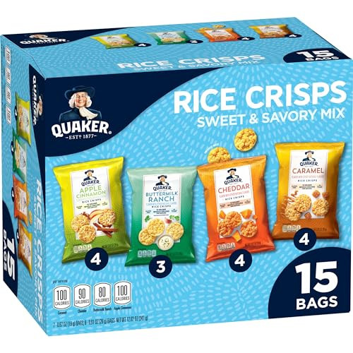Quaker Rice Crisps 4 Flavor Sweet and Savory Variety Mix 15 Count