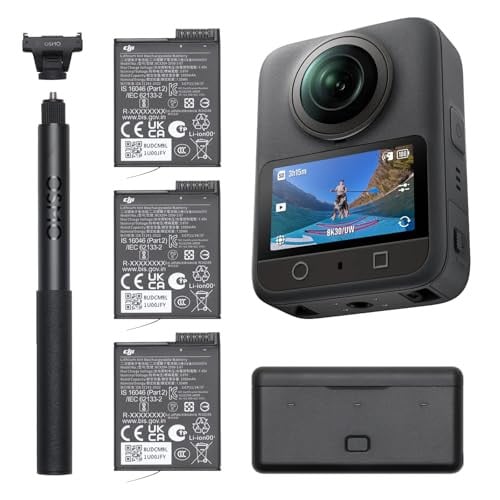 DJI Osmo 360 Adventure Combo - 3 Batteries, Charger, and Selfie Stick