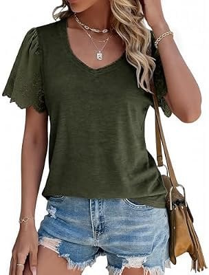 Women’s Lace Eyelet Short Sleeve