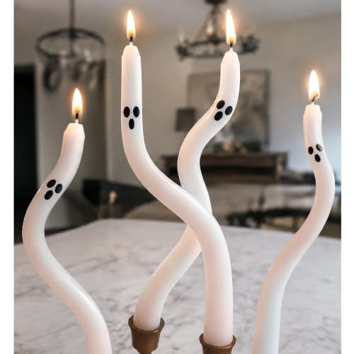 Cute Ghost Taper Candles 4-Pack Deal