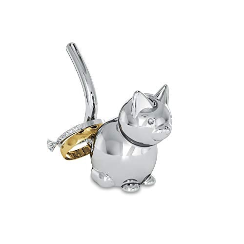 Chrome Cat Shaped Ring Holder
