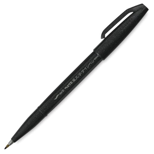 Pentel Arts Sign Pen Touch Fude Brush Tip Black Ink