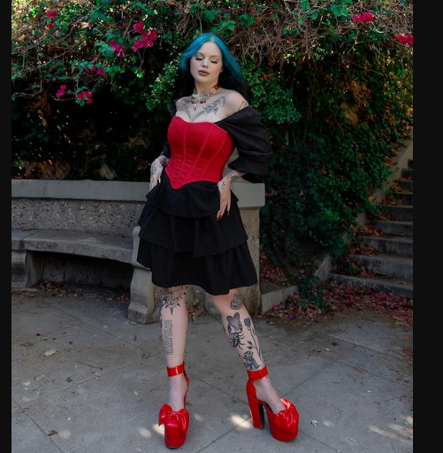 Scarlet Darkness Off Shoulder Dress