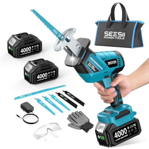 SEESII Reciprocating Saw Cordless 3500 RPM with 2 x 4.0Ah Batteries Deal