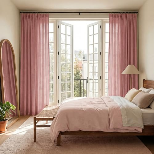 NICETOWN Pinch Pleated Linen Curtains Panels 2-Count 40" x 84" Deal