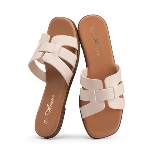 Athlefit Women's Flat Square Open Toe Sandals Deal