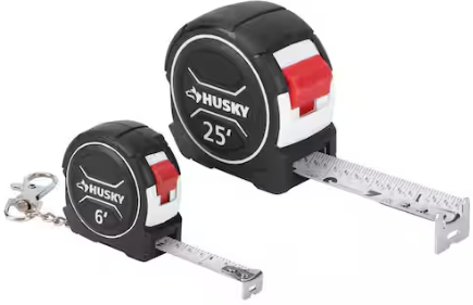 Husky 2-Pack 6 ft. Mini and 25 ft. Tape Measure (In-Store Clearance Price)