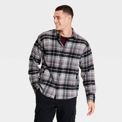 Goodfellow & Co Men's Heavyweight Flannel Long Sleeve Button-Down Shirt